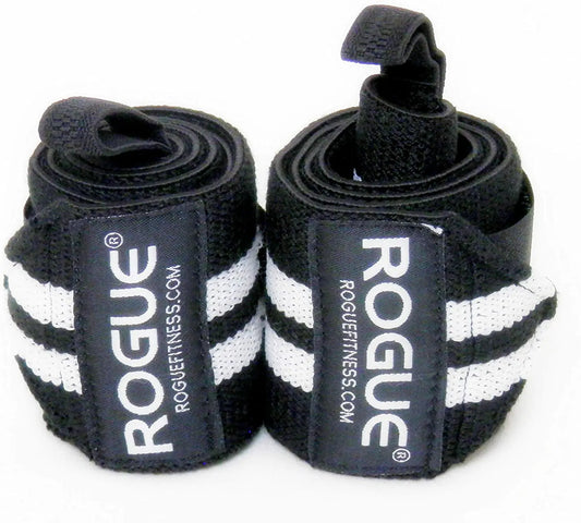 Fitness Wrist Wraps Black/White|Rogue Fitness Wrist Wraps (Black/White 18")